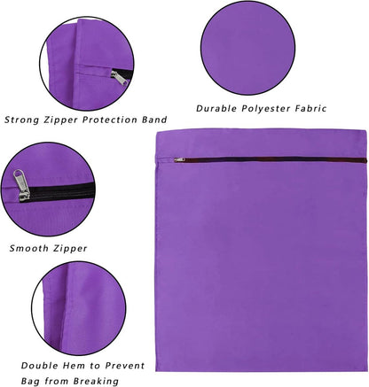 Pet Laundry Bags - Polyester Twill Laundry Bags - Large Zippered Laundry Bags - Prevents Pet Hair from Clogging Laundry Bags - Washing Machine Safe, 70 x 80 cm, Laundry Bag for Dogs, Cats, and Rabbits (Purple) - L - Image 5
