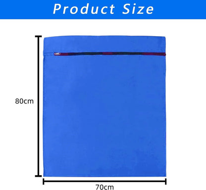 Pet Laundry Bags - Polyester Twill Laundry Bags - Large Zippered Laundry Bags - Prevents Pet Hair from Clogging Laundry Bags - Washing Machine Safe, 70 x 80 cm, Laundry Bag for Dogs, Cats, and Rabbits (Blue) - L - Image 2