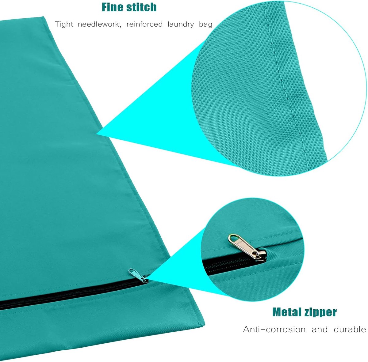 Pet Laundry Bags - Polyester Twill Laundry Bags - Large Zippered Laundry Bags - Prevents Pet Hair from Clogging Laundry Bags - Washing Machine Safe, 70 x 80 cm, Laundry Bag for Dogs, Cats, and Rabbits (Lake Blue) - L - Image 2