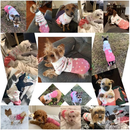 Dog Coat - Dog Sweater - Classic Knit Turtleneck Sweater - Warm Winter Dog Clothes - Adorable Strawberry Heart Pattern - Perfect for Small and Medium Dogs - Pink - Size L - Image 3
