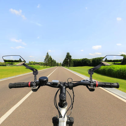 2-Piece Bicycle Rearview Mirror, Large Folding Mirror for 20-24mm Handlebars, 360° Adjustable HD Bicycle Mirror, Bike Mirror for Bicycles and Mountain Bikes - Image 4