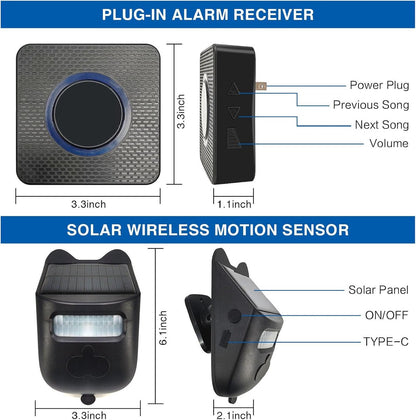 Driveway Alarm - Entry Detector - Solar Driveway Alarm - Passage Detector - Wireless = Security - Weatherproof Access Detector - Image 6