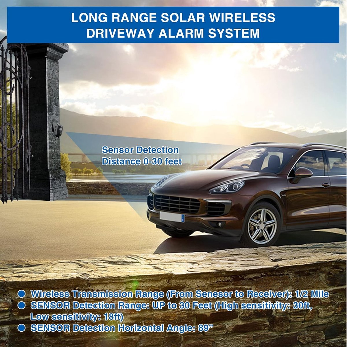 Driveway alarm - Entry detector - Solar driveway alarm - Motion detector - Wireless = Security - Wireless solar driveway alarm - Motion detector - Doorbell - DIY security system - (2 sensors and 1 doorbell) - Image 4