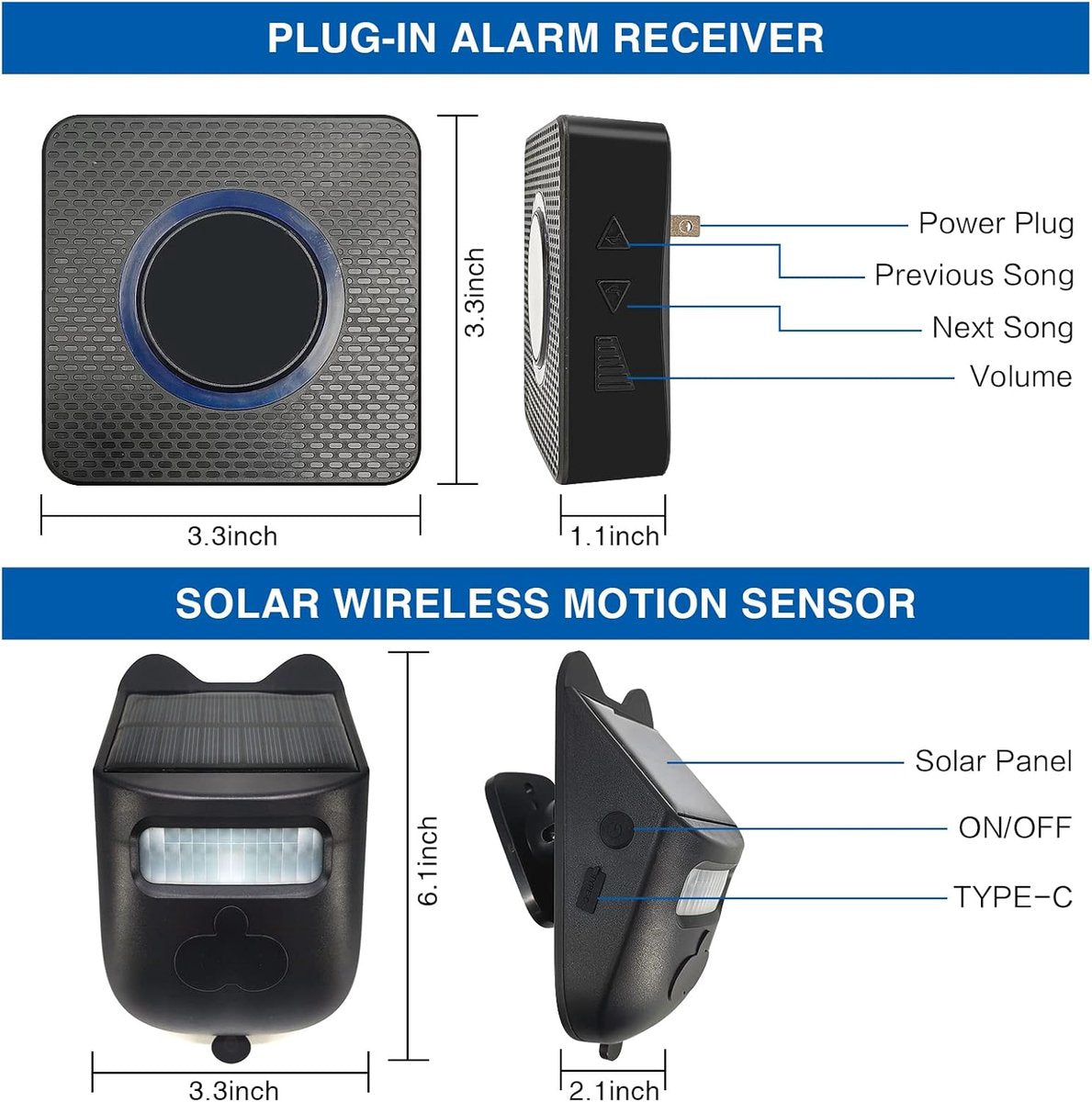Driveway alarm - Entry detector - Solar driveway alarm - Motion detector - Wireless = Security - Wireless solar driveway alarm - Motion detector - Doorbell - DIY security system - (2 sensors and 1 doorbell) - Image 7