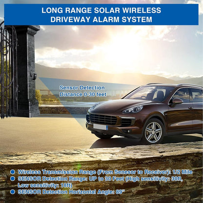 Driveway alarm - Entry detector - Solar driveway alarm - Motion detector - Wireless = Security - Wireless solar driveway alarm - Motion detector - Doorbell - DIY security system - (1 sensor and 2 doorbells) - Image 3