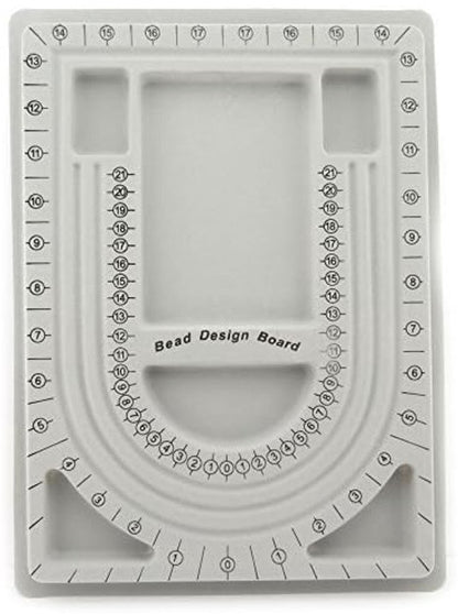 Bead Tray for Bracelets and Necklaces - 9.5 x 12.9 inches - DIY Jewelry Tool - For Girls and Necklace and Bead Makers - Gray