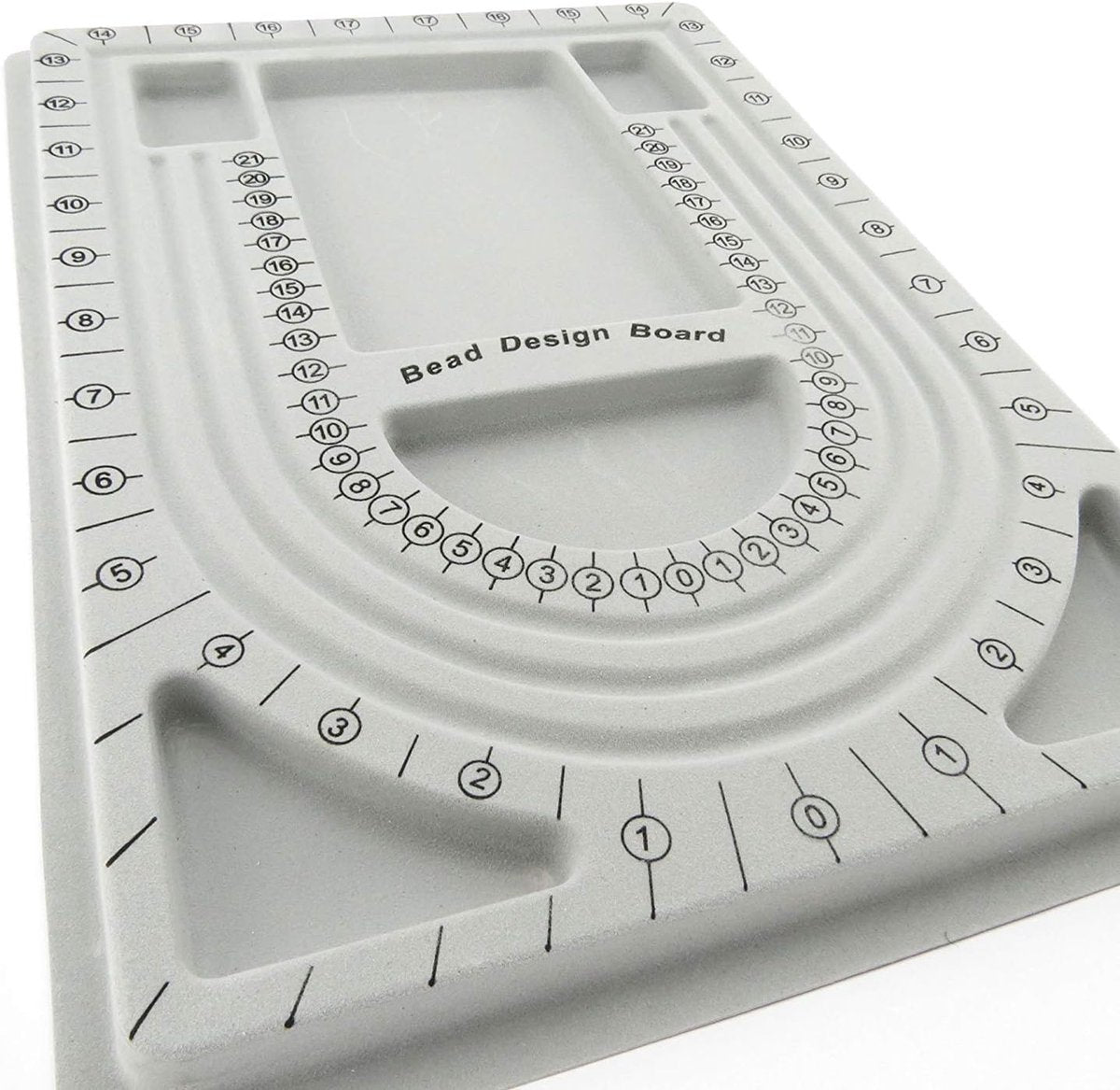Bead Tray for Bracelets and Necklaces - 9.5 x 12.9 inches - DIY Jewelry Tool - For Girls and Necklace and Bead Makers - Gray - Image 2