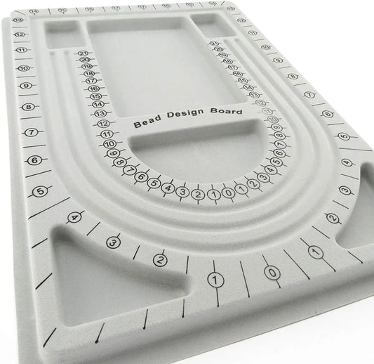 Bead Tray for Bracelets and Necklaces - 9.5 x 12.9 inches - DIY Jewelry Tool - For Girls and Necklace and Bead Makers - Gray - Image 2