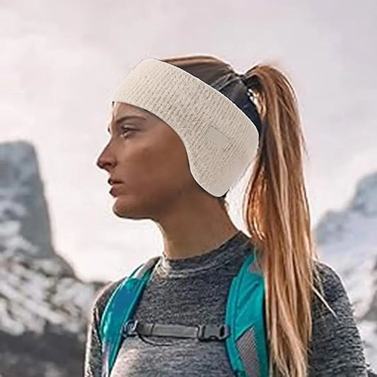 Noise-canceling earmuffs for sleeping - Soundproof earmuffs - Sleep mask - Noise-canceling headband for sleeping - Warm earmuffs for winter - Thick knit earmuffs - Suitable for cycling and sleeping - Khaki - Image 2