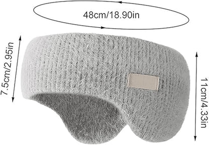 Noise-canceling earmuffs for sleeping - Soundproof earmuffs - Sleep mask - Noise-canceling headband for sleeping - Warm earmuffs for winter - Thick knit earmuffs - Suitable for cycling and sleeping - Pink - Image 5