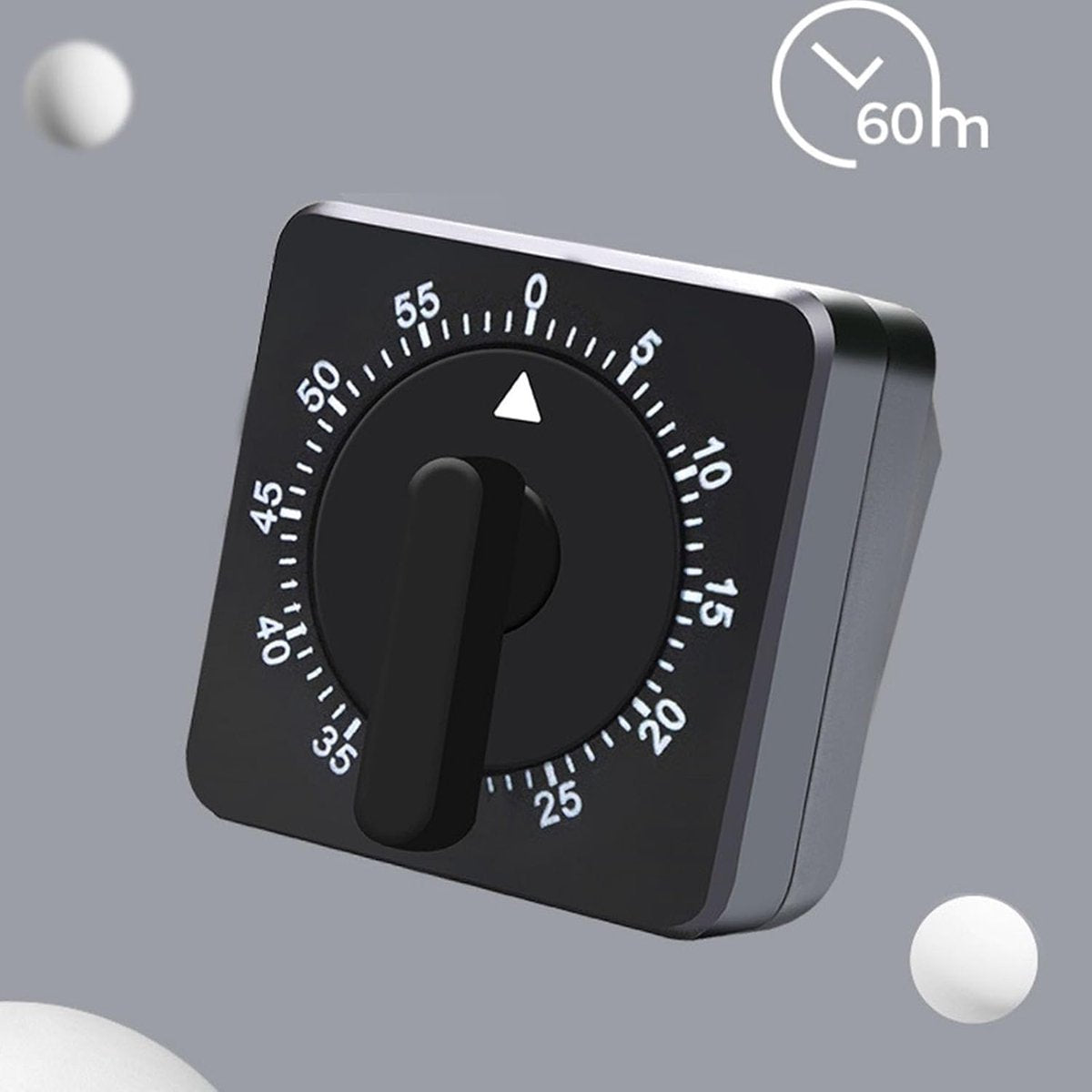 Kitchen Timer - Analog Kitchen Timer - Mechanical Kitchen Timer - 60 Minutes - Kitchen Gadget - Timer - Cooking Timer - Kitchen Tool - Suitable for Baking, Pastry, Cooking Eggs - Black - Image 4