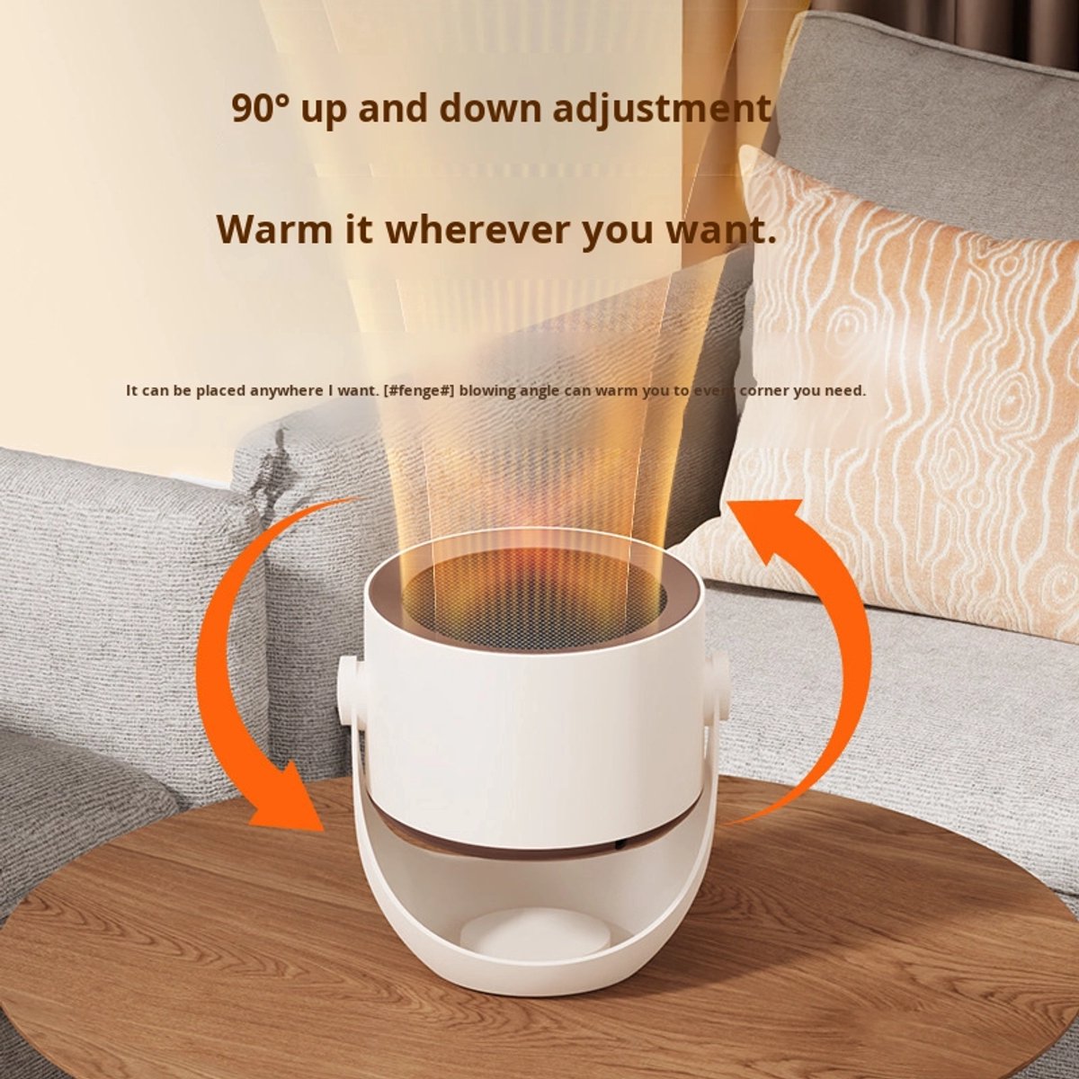 Ceramic electric heater - Office heater - Safety protection - Heating - Quiet operation - Fast heating - Wall-mounted - Overheat protection - Tip-over protection - 2 temperature settings - Image 4