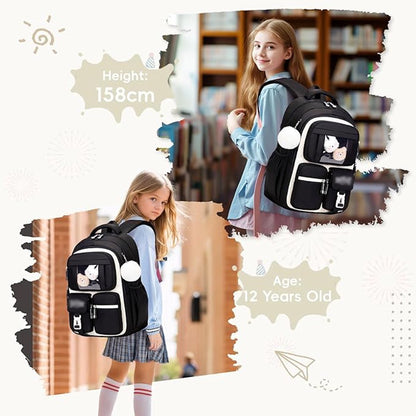 Girls' Backpack, Breathable Backpack for Girls, Grades 1-5, Casual School Bag for Kids, Elementary School, Secondary School - Image 4