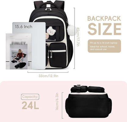 Girls' Backpack, Breathable Backpack for Girls, Grades 1-5, Casual School Bag for Kids, Elementary School, Secondary School - Image 6