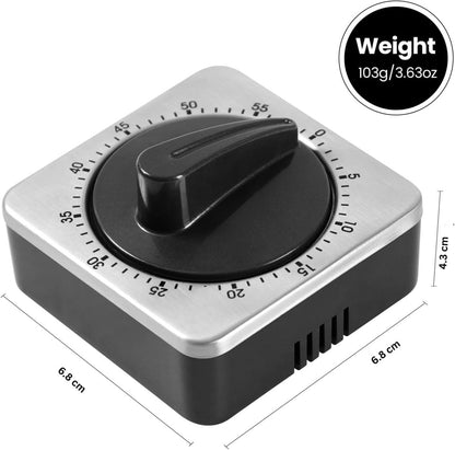 Kitchen Timers for Cooking - Chef's Kitchen Timer with Audible Alarm - Mechanical Desktop Timer - No Batteries Required - Magnetic Back - Beautiful Stainless Steel Magnetic Countdown Reminder - Image 4