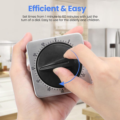 Kitchen Timers for Cooking - Chef's Kitchen Timer with Audible Alarm - Mechanical Desktop Timer - No Batteries Required - Magnetic Back - Beautiful Stainless Steel Magnetic Countdown Reminder - Image 5
