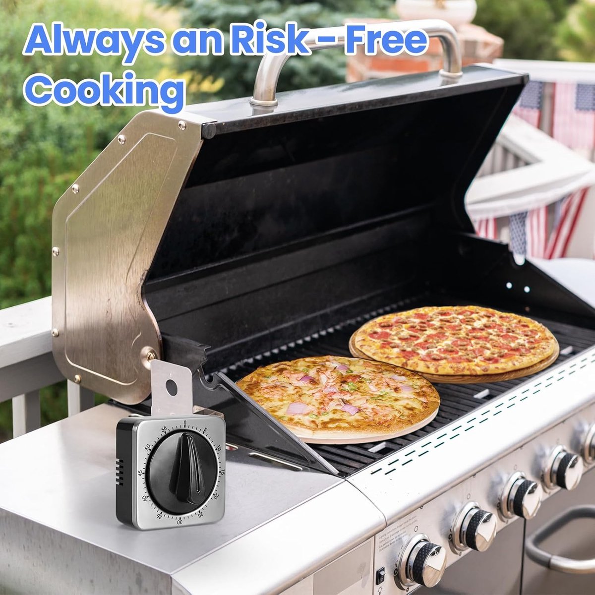 Kitchen Timers for Cooking - Chef's Kitchen Timer with Audible Alarm - Mechanical Desktop Timer - No Batteries Required - Magnetic Back - Beautiful Stainless Steel Magnetic Countdown Reminder - Image 6