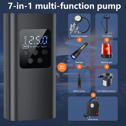 Bicycle pump - Electric bicycle pump - Bicycle pumps - 150 PSI electric air pump - 6000 mAh - Battery compressor - Mini portable air pump for bicycles - For tires, cars, bikes, motorcycles - Image 2