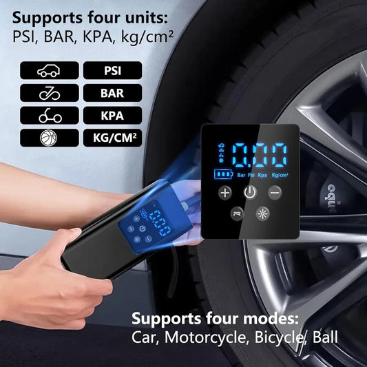 Bicycle pump - Electric bicycle pump - Bicycle pumps - 150 PSI electric air pump - 6000 mAh - Battery compressor - Mini portable air pump for bicycles - For tires, cars, bikes, motorcycles - Image 4