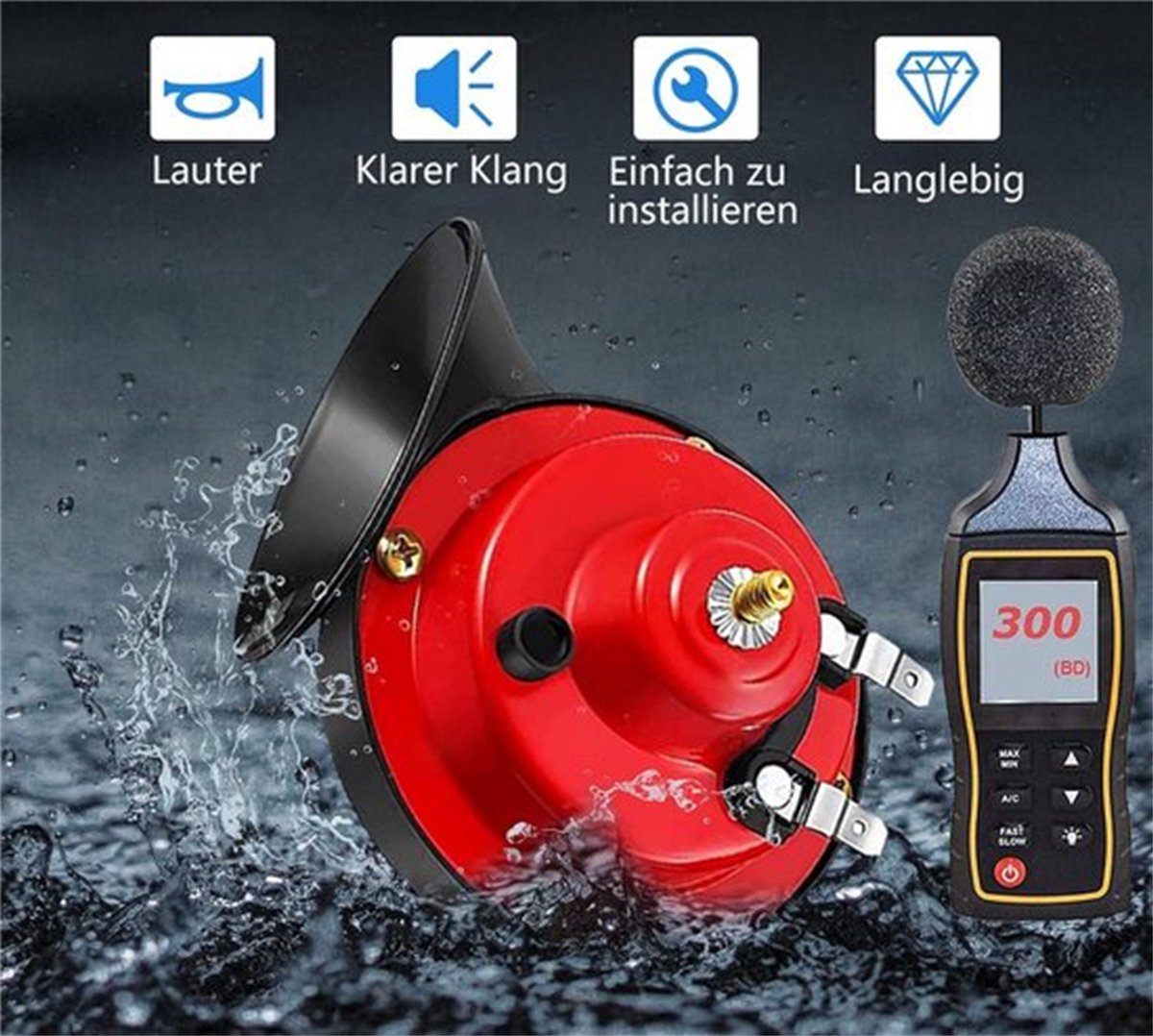 New models for 2025: a pair of train horns - 300 dB, super powerful air horn - Father's Day gifts - electric V-shaped horn with rain sound for car, motorcycle, bicycle - top quality products - gift for dad - Image 2