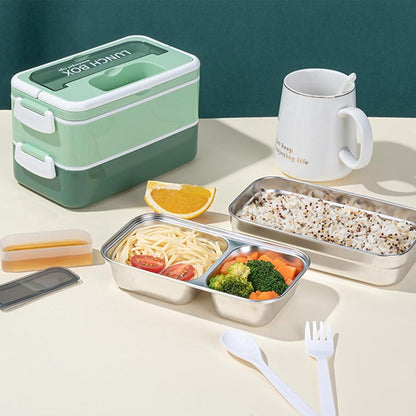 Lunch boxes - lunch box for adults - lunch box for children - lunch box with compartments - stackable lunch box - leakproof lunch container - 1600ML - with 2 layers - for children, adults, students (vegetables) - Image 2