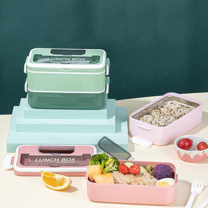 Lunch boxes - lunch box for adults - lunch box for children - lunch box with compartments - stackable lunch box - leakproof lunch container - 1600ML - with 2 layers - for children, adults, students (vegetables) - Image 5