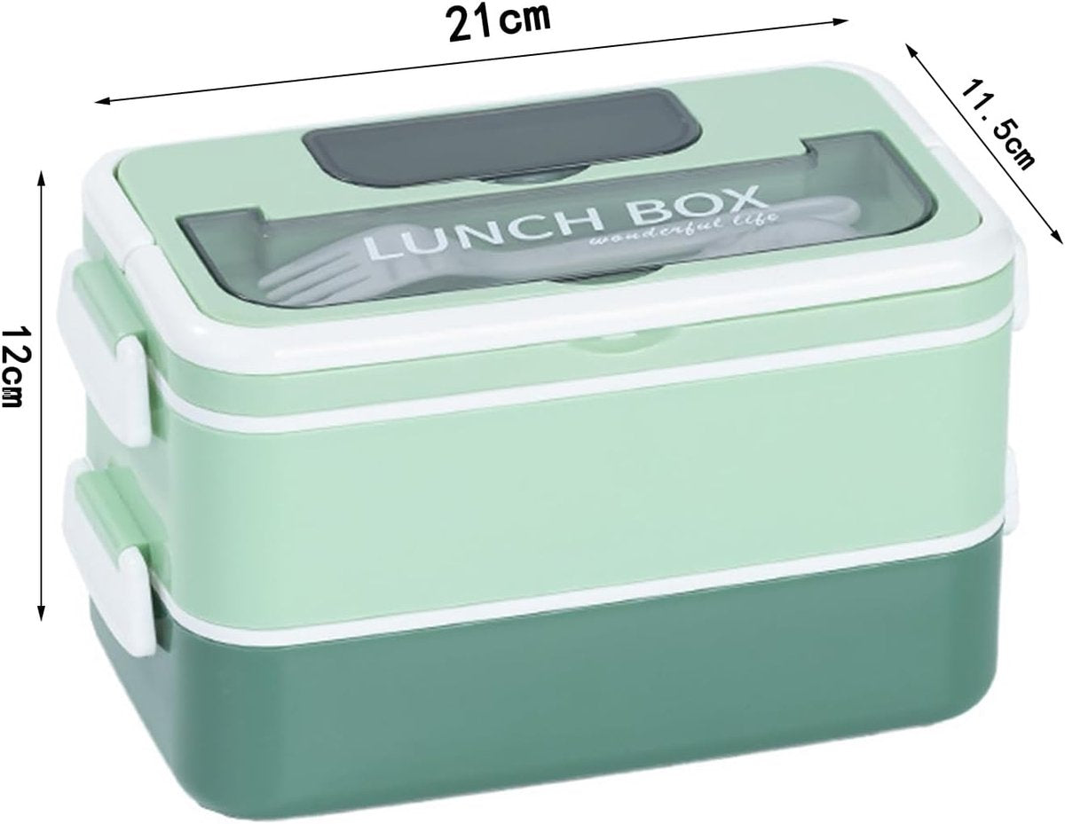 Lunch boxes - lunch box for adults - lunch box for children - lunch box with compartments - stackable lunch box - leakproof lunch container - 1600ML - with 2 layers - for children, adults, students (vegetables) - Image 6