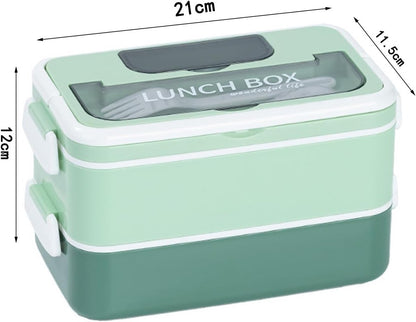 Lunch boxes - lunch box for adults - lunch box for children - lunch box with compartments - stackable lunch box - leakproof lunch container - 1600ML - with 2 layers - for children, adults, students (vegetables) - Image 6