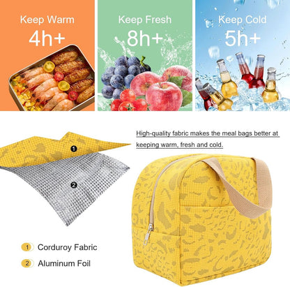 Children's Lunch Bags - Reusable Lunch Bag - Lunch Bags - Lunch Bags for Women and Men - Mini Insulated Bag 6L - Small Insulated Picnic Bag - For Work, School, Picnics and Travel (Yellow) - Image 3