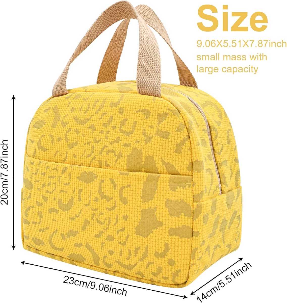 Children's Lunch Bags - Reusable Lunch Bag - Lunch Bags - Lunch Bags for Women and Men - Mini Insulated Bag 6L - Small Insulated Picnic Bag - For Work, School, Picnics and Travel (Yellow) - Image 7