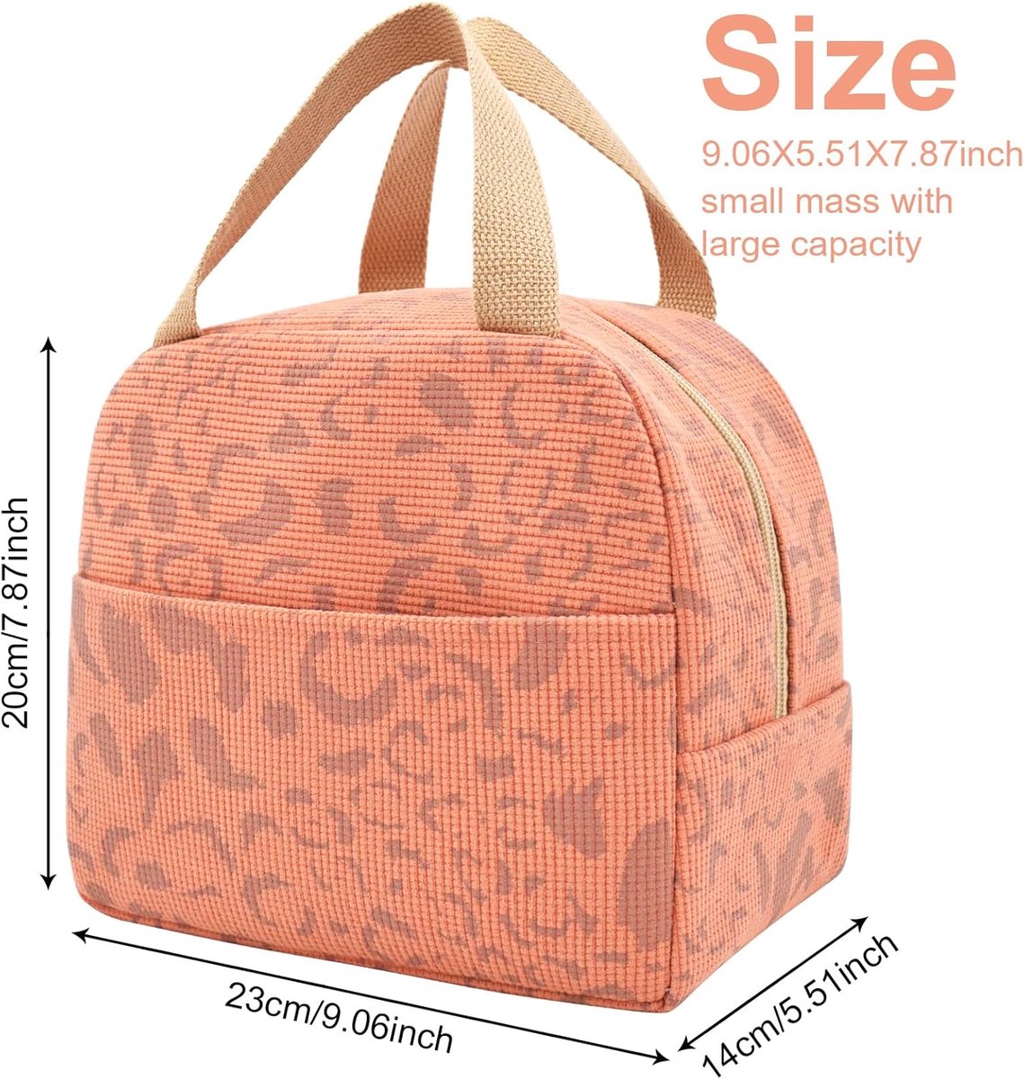 Children's Lunch Bags - Reusable Lunch Bag - Lunch Bags - Lunch Bags for Women and Men - Mini Insulated Bag 6L - Small Insulated Picnic Bag - For Work, School, Picnics and Travel (Orange) - Image 5