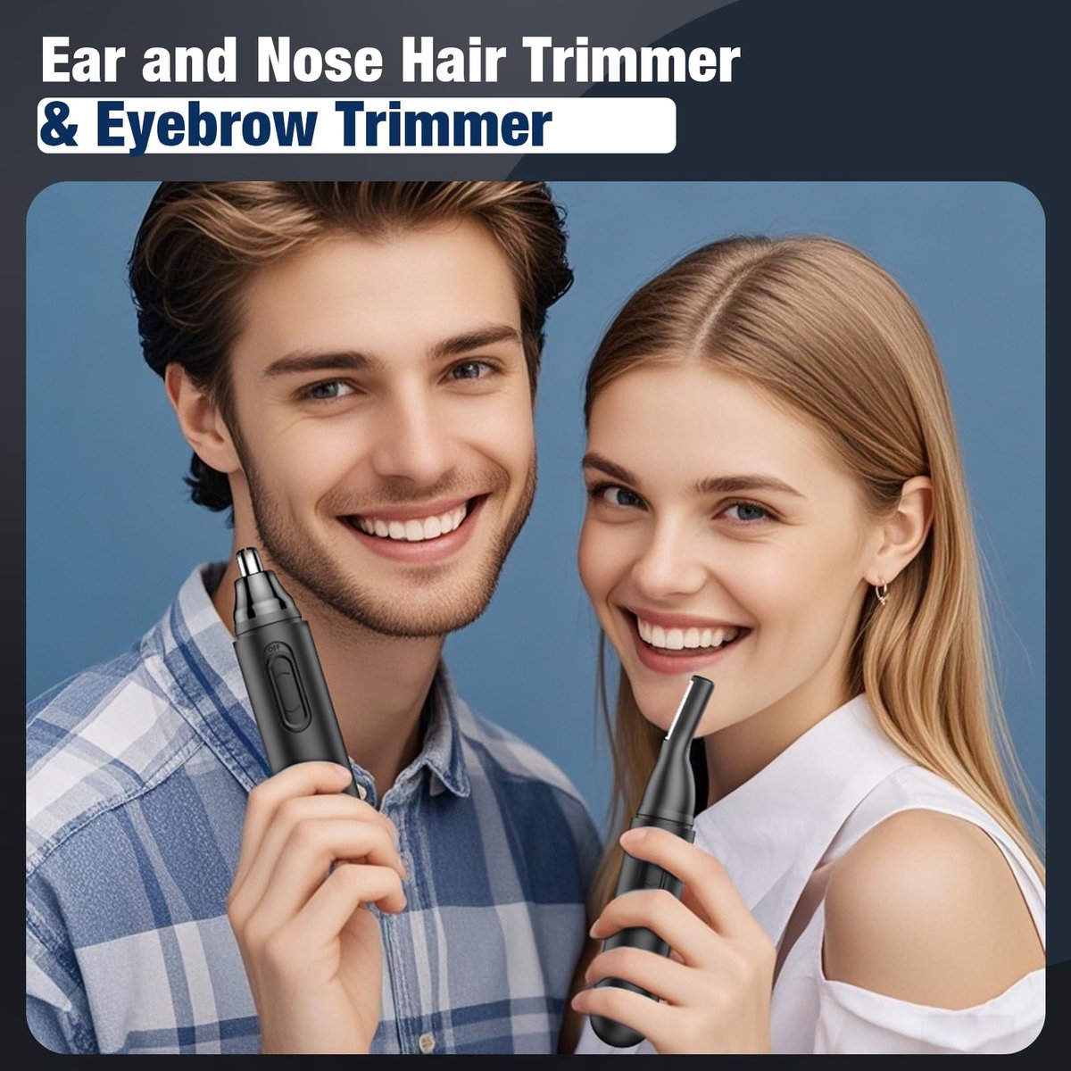 2-in-1 Nose Trimmer - Nose Trimmer - Eyebrow and Ear Trimmer - USB Rechargeable - Nose Trimmer for Men and Women - Black - Image 3