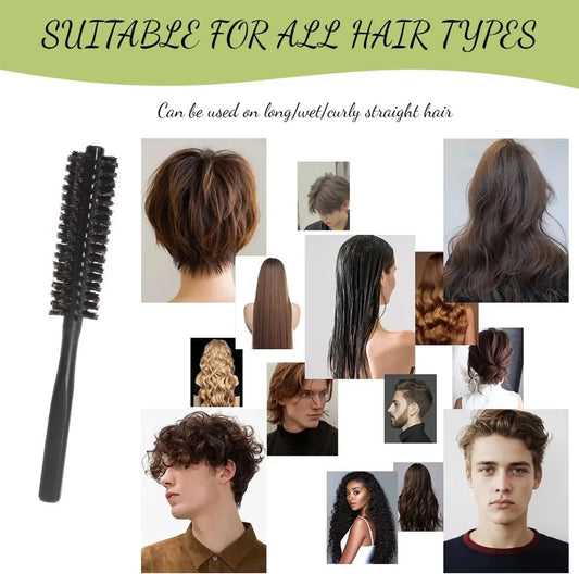 Small round hair dryer brush - curling brush for hair - 1 piece - black - boar bristles - Image 5