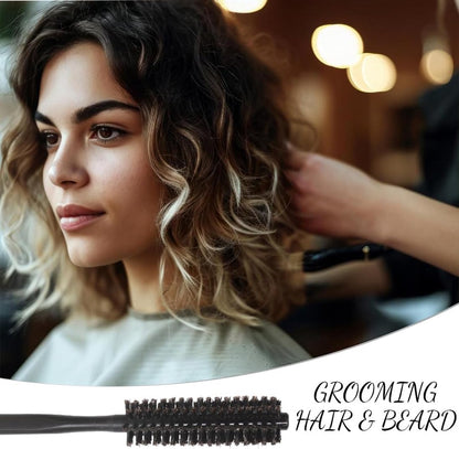 Small round hair dryer brush - curling brush for hair - 1 piece - black - boar bristles - Image 6