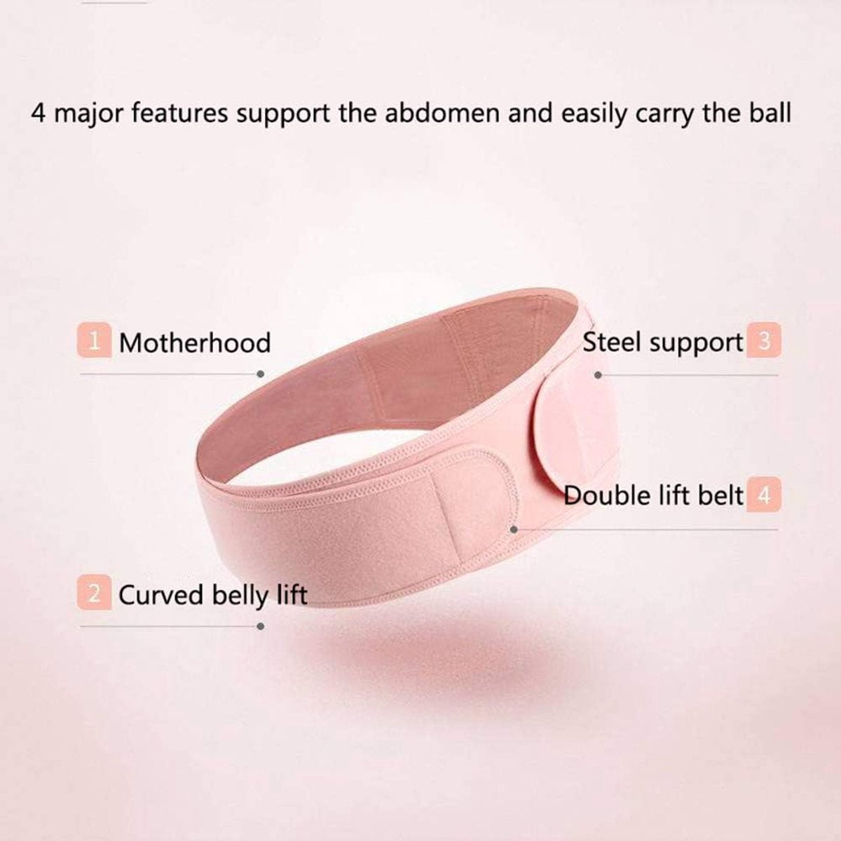 Maternity Belt - Pregnancy Support Belt - Breathable Abdominal Belt - Abdominal Support Belt - 80-110 cm Pregnancy Belt Pelvic Belt Abdominal Belt - Pink - Image 2