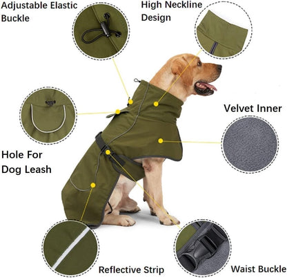Dog Raincoat - Dog Jacket - Waterproof Winter Dog Coat - Windproof Dog Coat - Winter Dog Coat - Reflective Strip - Black - Size M - Perfect for Small and Medium Dogs - Image 3
