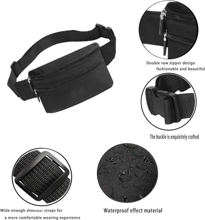 Fanny pack - Men's and Women's - Pouch - Fanny pack - Shoulder bag for phone - Travel - Walking - Black - Image 2