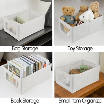 Storage Bins - Laundry Bins - Clothes Organizers - Closet Organizers and Storage Bins - for Clothes - Jeans - Toys - Books - Shelves - Cabinets - Wardrobes (Set of 4) - Image 3