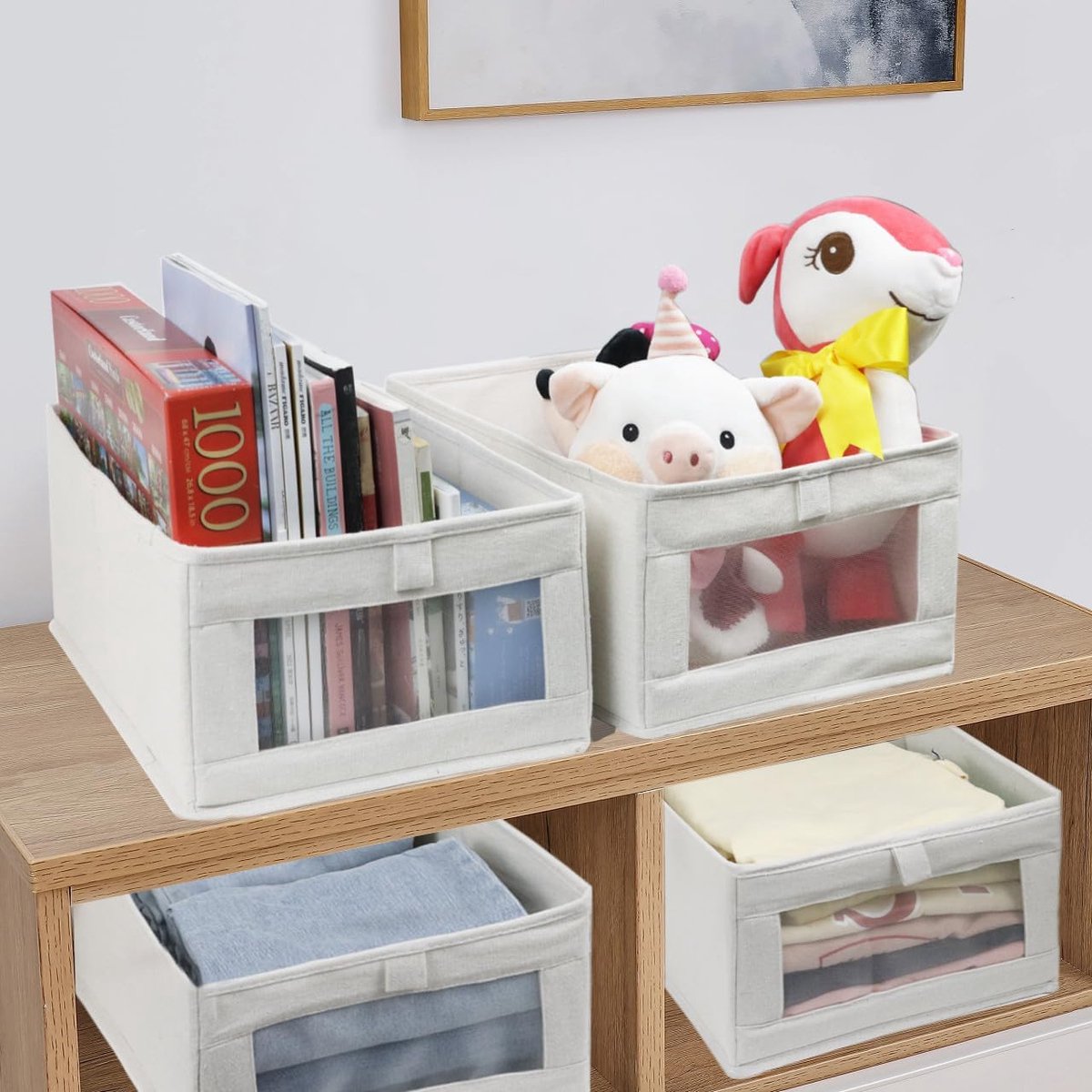 Storage Bins - Laundry Bins - Clothes Organizers - Closet Organizers and Storage Bins - for Clothes - Jeans - Toys - Books - Shelves - Cabinets - Wardrobes (Set of 4) - Image 5