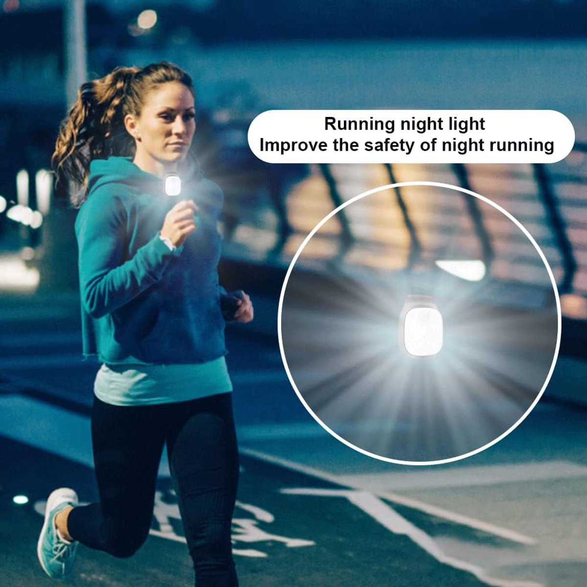 LED clip-on lights, set of 2, rechargeable, waterproof, safety lighting, running accessory, suitable for jogging, walking, running, fishing, camping and hiking. - Image 2
