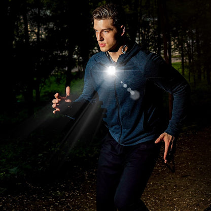 Clip-on outdoor running light, LED flashlight, USB rechargeable, reflective plastic safety light, accessory for running/training/racing. - Image 3