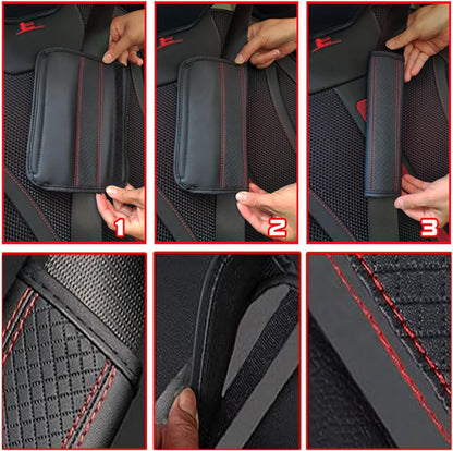 Seat belt protectors - Pack of 2 - Seat belt protectors - Seat belt protectors - Seat belt protectors for adults - Suitable for children's and adult seat belts (black and red) - Image 4