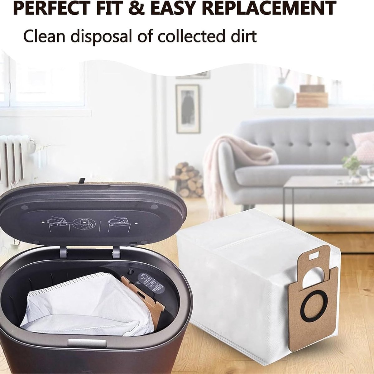 Vacuum cleaner bags - Eco-friendly vacuum cleaner bags - Practical vacuum cleaner bags - 8 reusable vacuum cleaner bags - Replacement parts for robot vacuum cleaners - Image 2