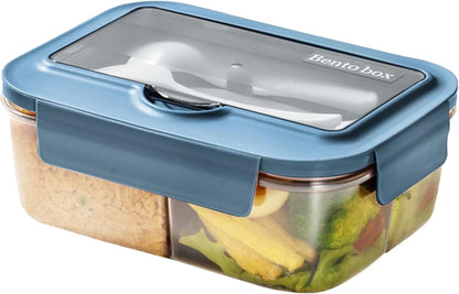 Lunch Box - Children's Lunch Box - Compartmentalized Lunch Box - Reusable Lunch Box - 2-Compartment Lunch Box - Insulated - Sealable - Portable - Microwaveable (Blue) - Image 4