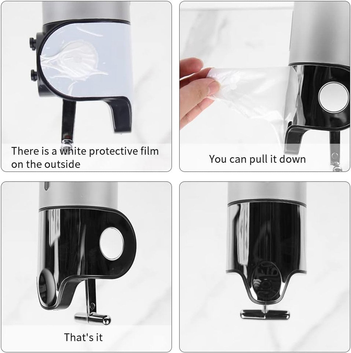 Soap Dispenser - 2 in 1 Liquid Dispenser - Liquid Dispenser - 2 x 500 ml - Wall Mounted Soap Dispenser - Kitchen - Bathroom - Shower - 24.1 x 21.6 x 10 cm - Black - Image 7