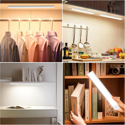 20cm LED Under Cabinet Lighting with Motion Detector - Rechargeable - 3 Colour Temperatures and Infinite Dimming, Dimmable Cabinet Lighting with 3 Modes, Sensor LED Lighting for Cabinets, Kitchens, Stairs (2 Pieces) - Image 6