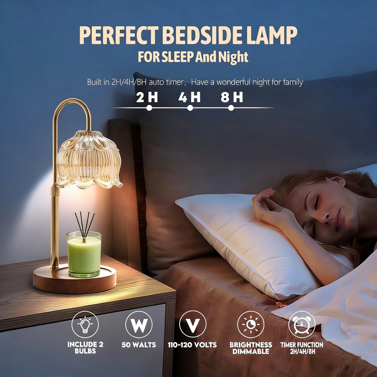 Candle Lamp - Candle Warmer - Candle Warmer with Dimmer - Electric Candle Lamp with Timer - For Scented Jar Candles - Home Decor - Image 5