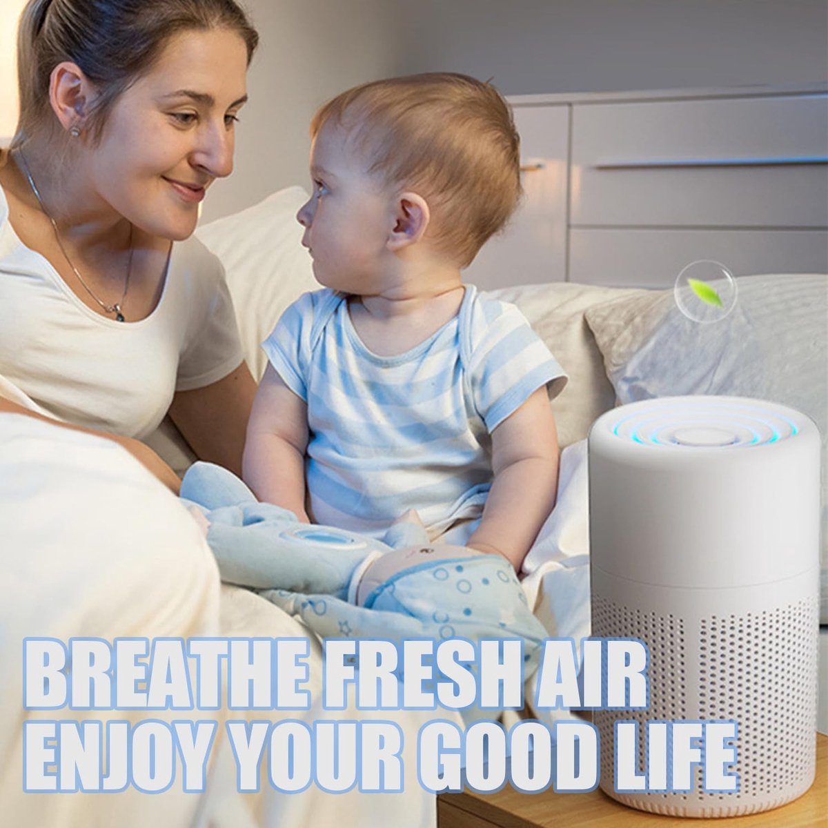 Air purifier - Home air purifier - With filter - Ultra quiet 37 dB - Portable air purifier - Eliminates pet dander, dust, mold, pollen, odors and smoke - Image 9
