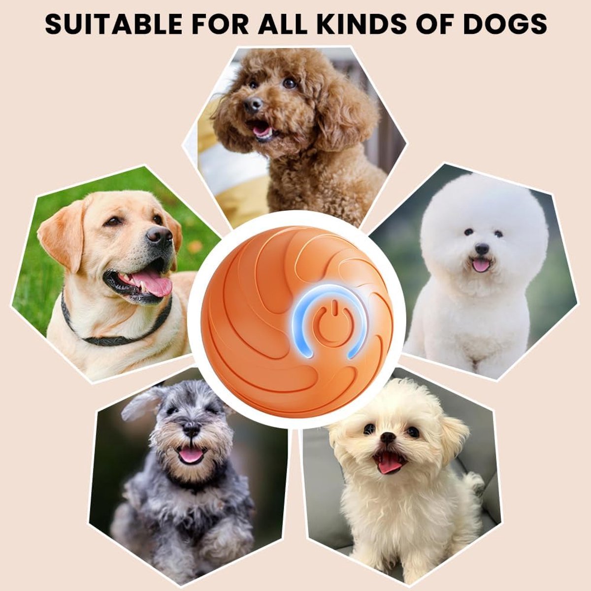 Pet Toys - Dog Toys - Interactive Dog Toys - Automatic Moving, Bouncing and Rotating Dog Ball - IPX7 Waterproof - Active Rolling Ball for Small and Medium Dogs (Blue) - Image 2