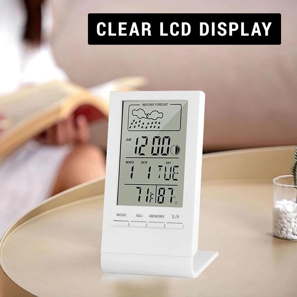 Weather Station - Thermometer - Hygrometer - Indoor/Outdoor Digital Weather Station with Radio-Controlled Clock, Trend Display and Date/Day of the Week - Smart Thermometer for Home and Office - Image 3